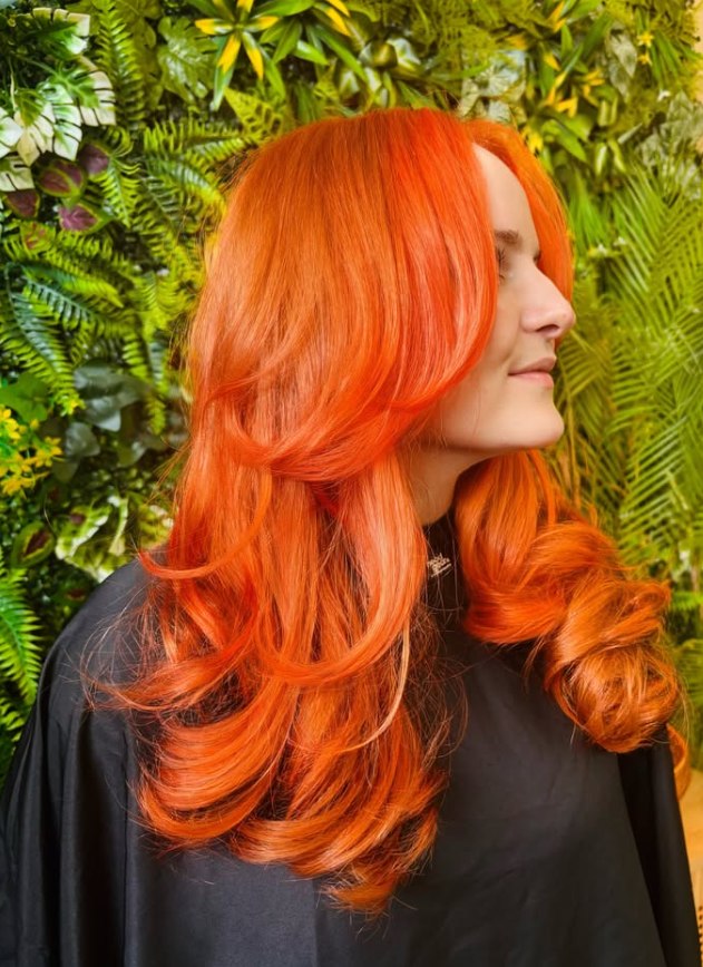 Vivid copper colour with bouncy layers in Bristol