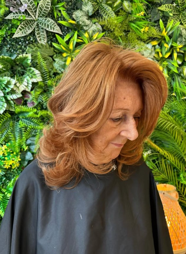 Copper blow-dry with volume created at The Loft